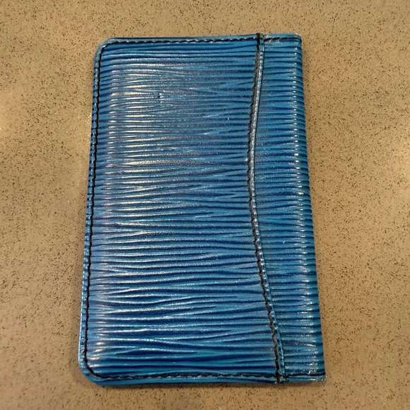 Louis Vuitton Blue Epi Leather Porte Cartes Card Holder Wallet Case - Picture 3 of 5